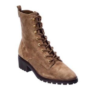 Tory Burch Suede Mid-Calf Combat Boots
Brown